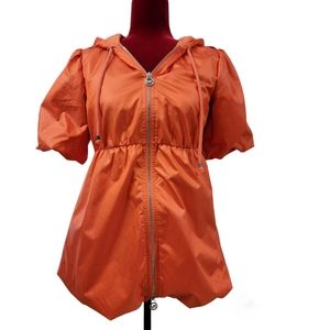 Michael Kors orange rain, windbreaker, dressy short sleeve jacket, size small